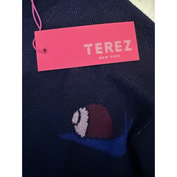 Terez Sweater with Escargot Blue Women's Size Medium NEW $325 [jb] - Picture 5 of 10